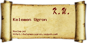Kelemen Ugron névjegykártya